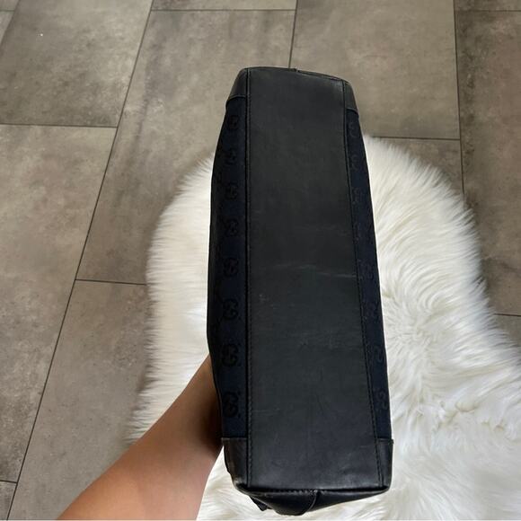 GUCCI GG black canvas leather tote bag authentic - Picture 5 of 16